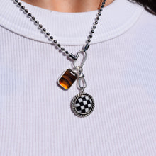 Load image into Gallery viewer, Agate &amp; Checkered Charm Necklace