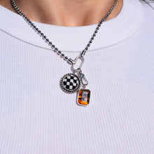 Load image into Gallery viewer, Agate &amp; Checkered Charm Necklace